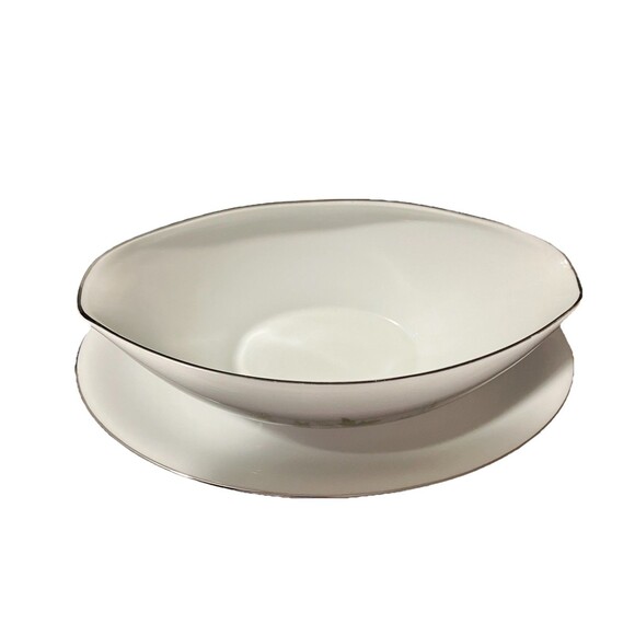 VTG Cresent Fine China Sarasota Gravy Boat & Attached Saucer Plate  5712 Japan - Picture 4 of 12